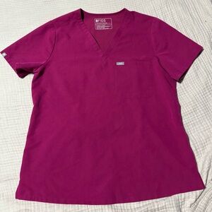 FIGS, Dark Magenta, Catarina™ - One-Pocket Scrub Top, Large